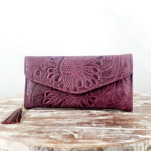 Mexican leather walle-Hand tooled Wallet-Artisanal Wallet-Cartera de Piel-Cartera de Cuero-Cartera Mexicana Artesanal