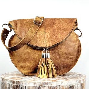 Mexican Purse-Soft leather high top crossbody and shoulder bag-Leather purse-Crossbody handbag-Bolsa Mexicana-bolsa de piel-bolsa de cuero