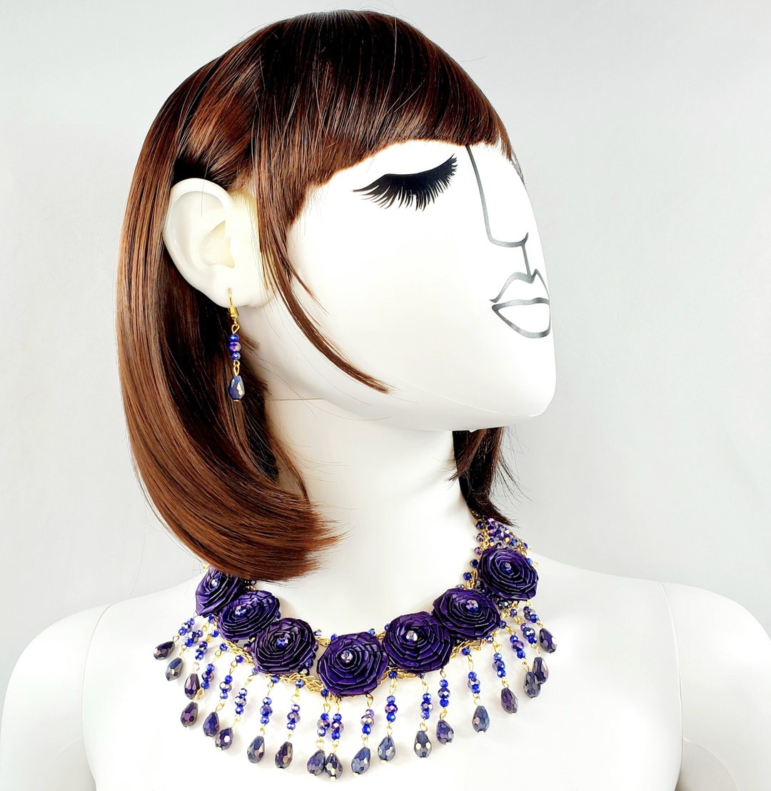 Mexican Handmade Jewelry Setmexican Necklace and Earringspalm Leaf