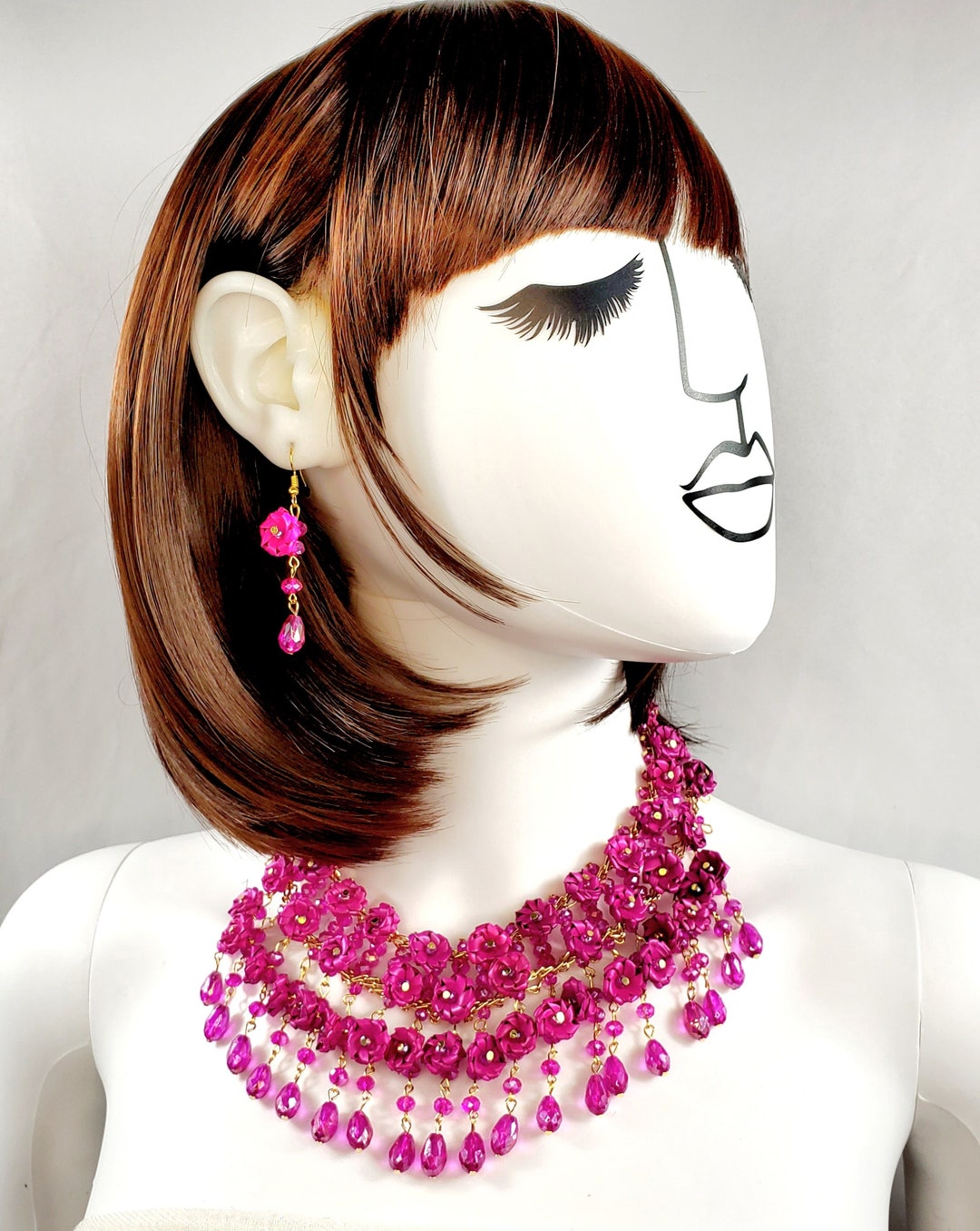 Mexican Handmade Jewelry Setmexican Necklace and Earringspalm Leaf