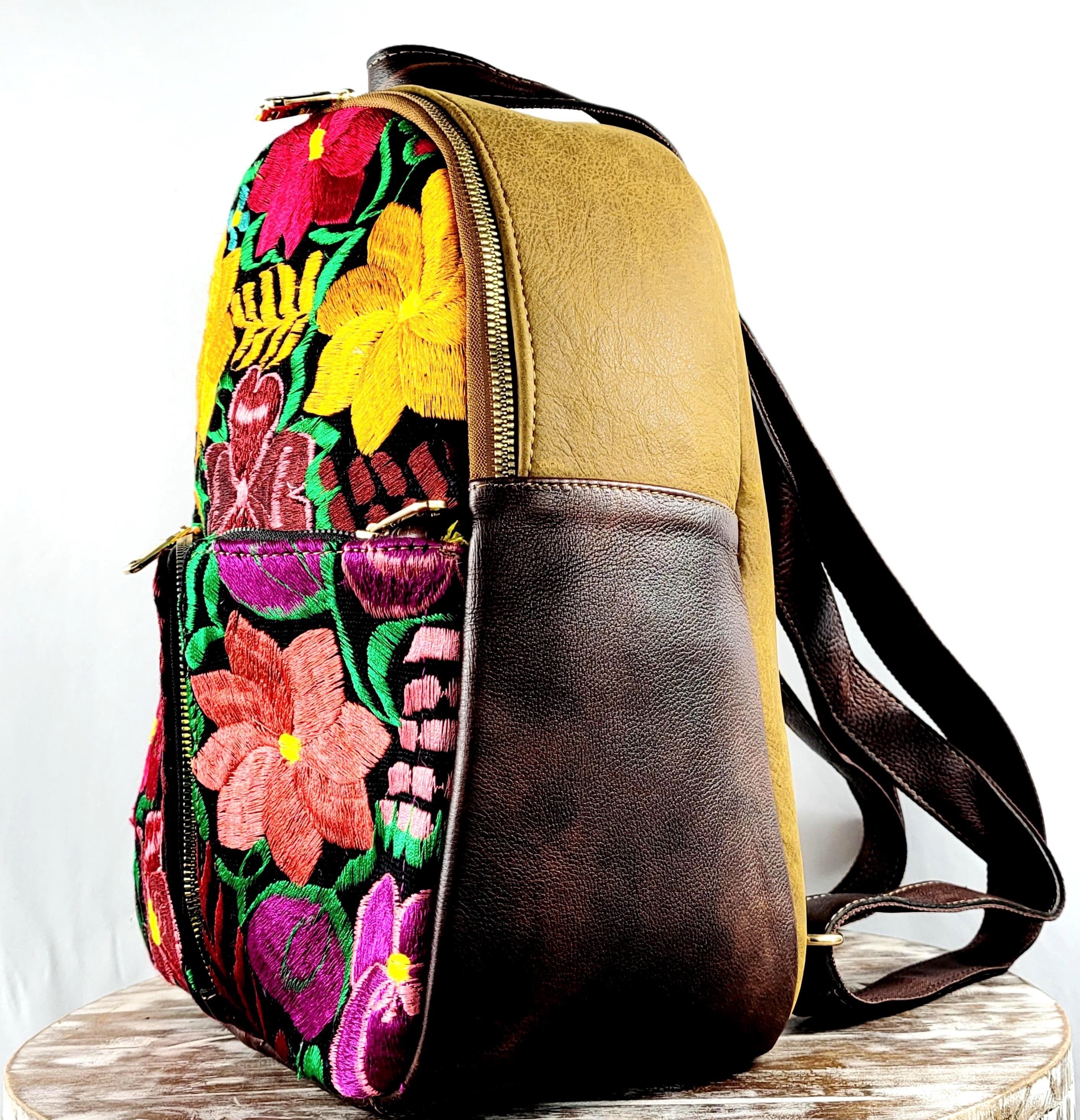 Artisan Backpack Large Multi color Mexico Mexican Backpack Otomi - Mochila Otomi – TheMexHub main image 3