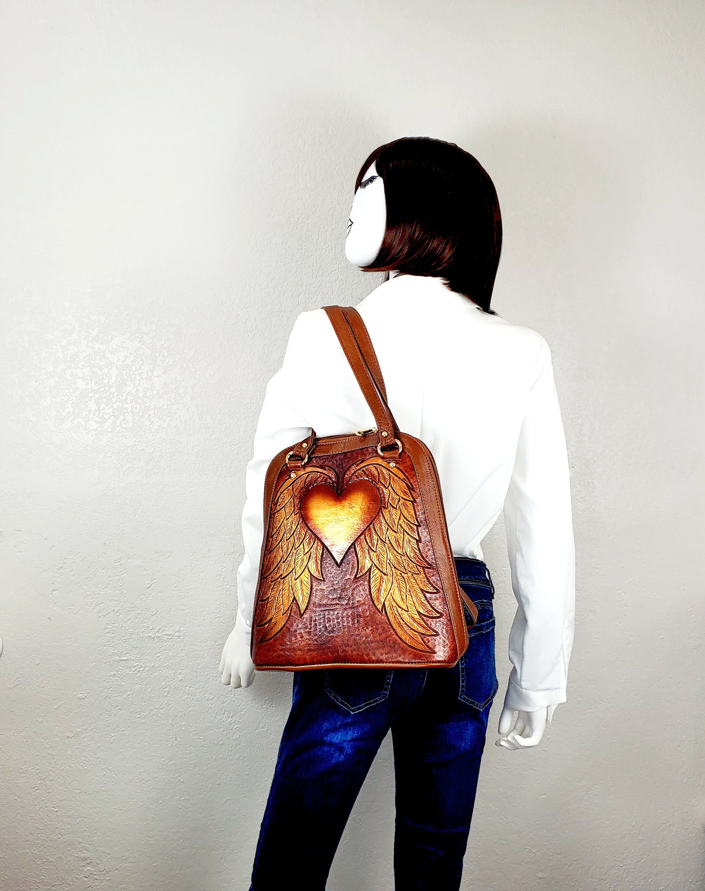 Mexican Hand Stitched Leather Backpack. DESTINY MEXICAN LEATHER BACKPACK – Sin Miedo Market main image 4