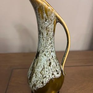 Vintage USA Drip Glaze MCM EWER / Vase
