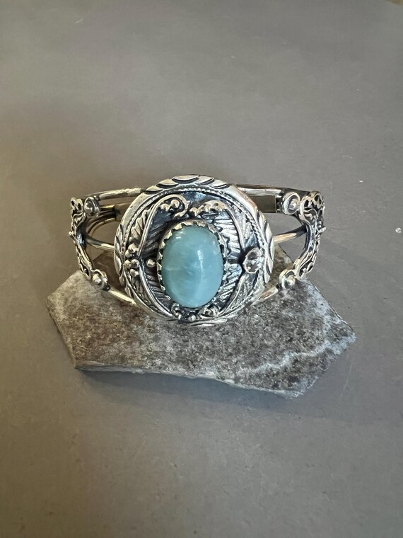 Godane Sterling Silver Larimar Cuff Braclet - image 7
