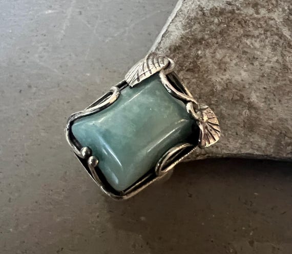Silver Larimar Statement Ring - image 2