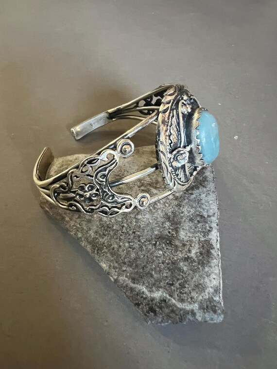 Godane Sterling Silver Larimar Cuff Braclet - image 4