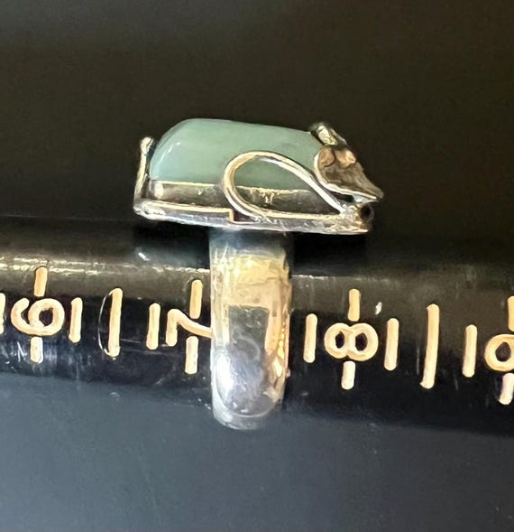 Silver Larimar Statement Ring - image 9