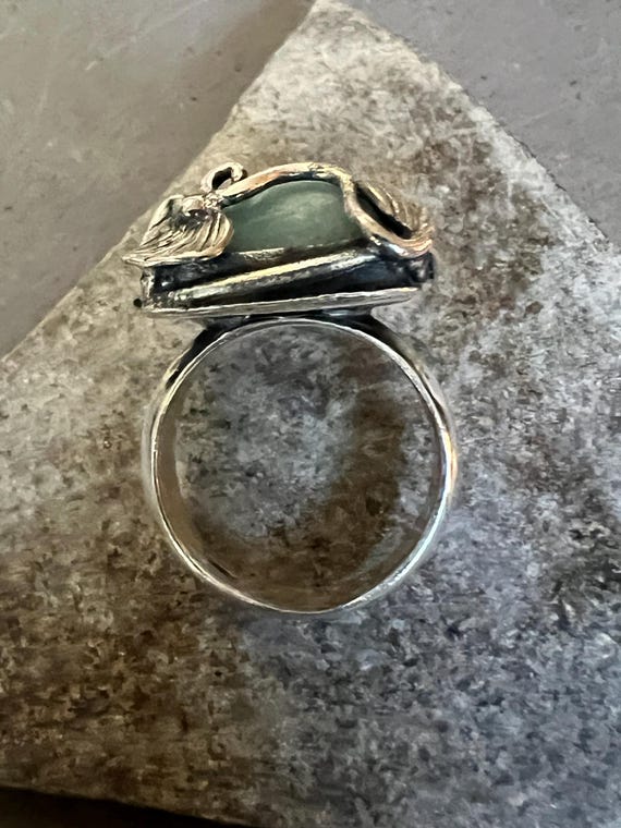 Silver Larimar Statement Ring - image 8