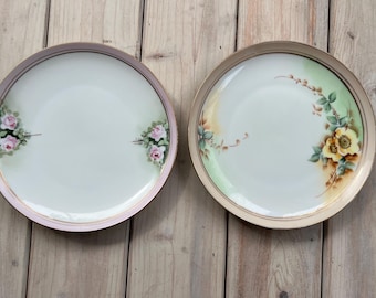 Pair of Antique Small Hand Painted Nippon Porcelain Plates