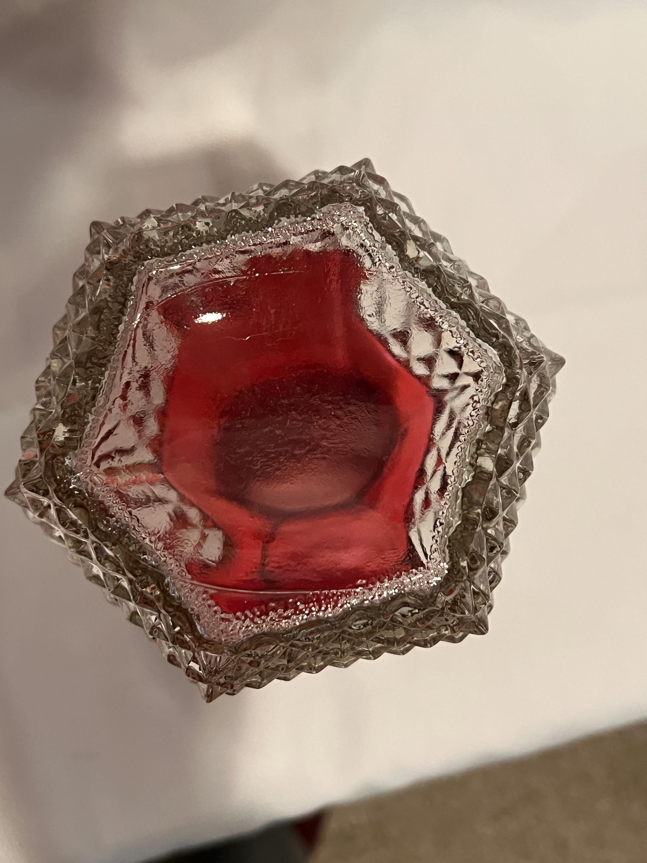 Ruby Diamond Point Vintage Indiana Glass Ruby Diamond Point Decanter - Etsy