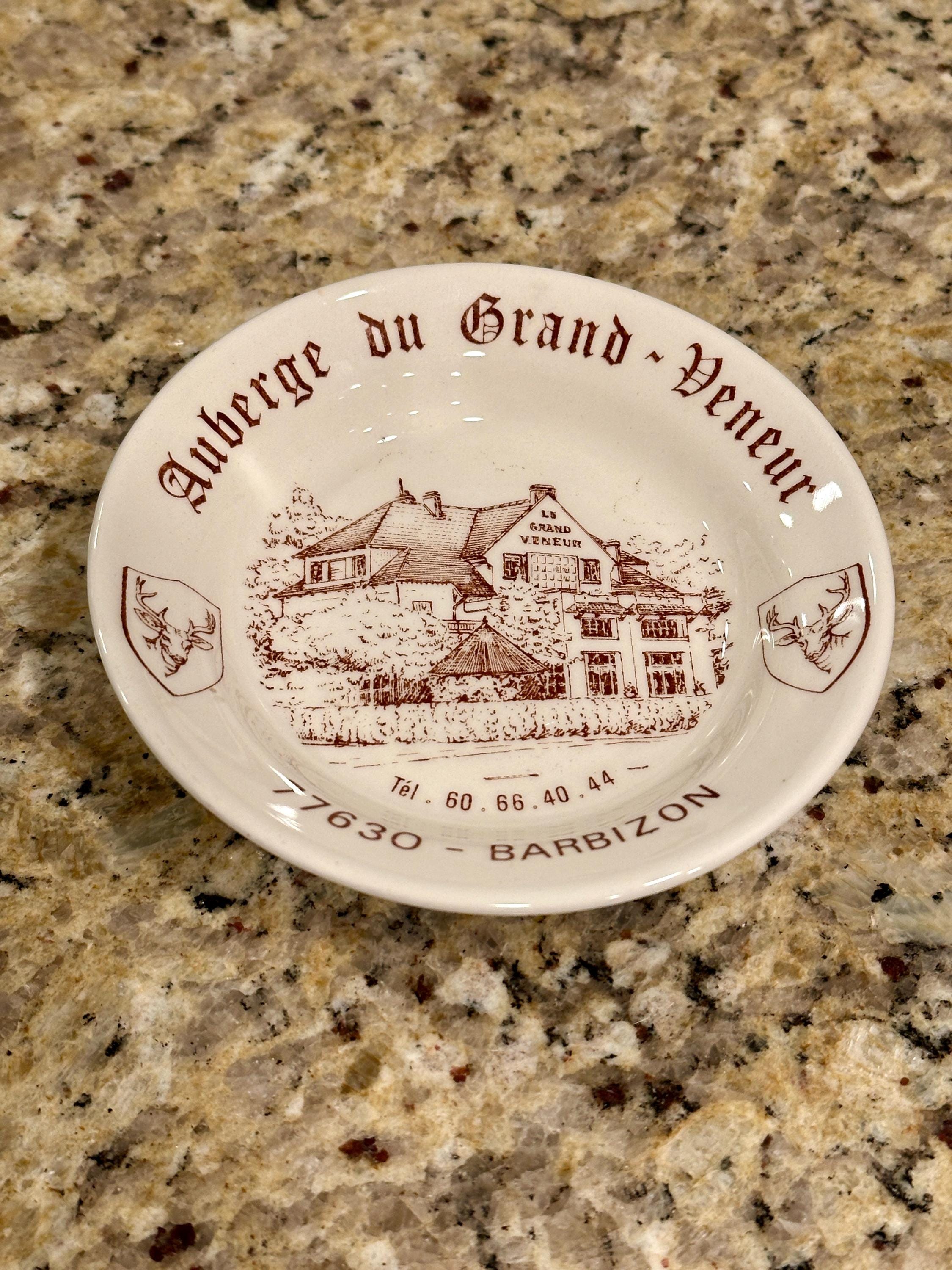 Vintage French Advertisement Trinket Dish / Ashtray: Chic Auberge 