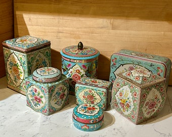 VTG Daher Tins for Tea Biscuit Party Favors Candy Storage Ideal for Bridal Baby Shower Gift