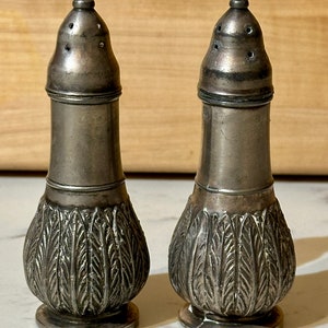 Vintage 1960s Trent Silver Plate Salt Pepper Shakers • Made in USA • Great Everyday Tableware Wedding / Shower Gift