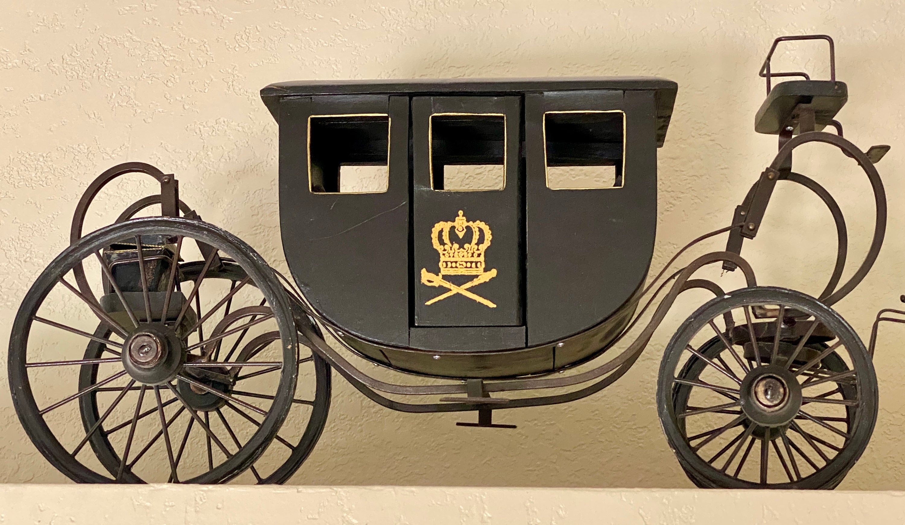RARE Vintage 19th Century Style Salesman Sample Carriage W/royal