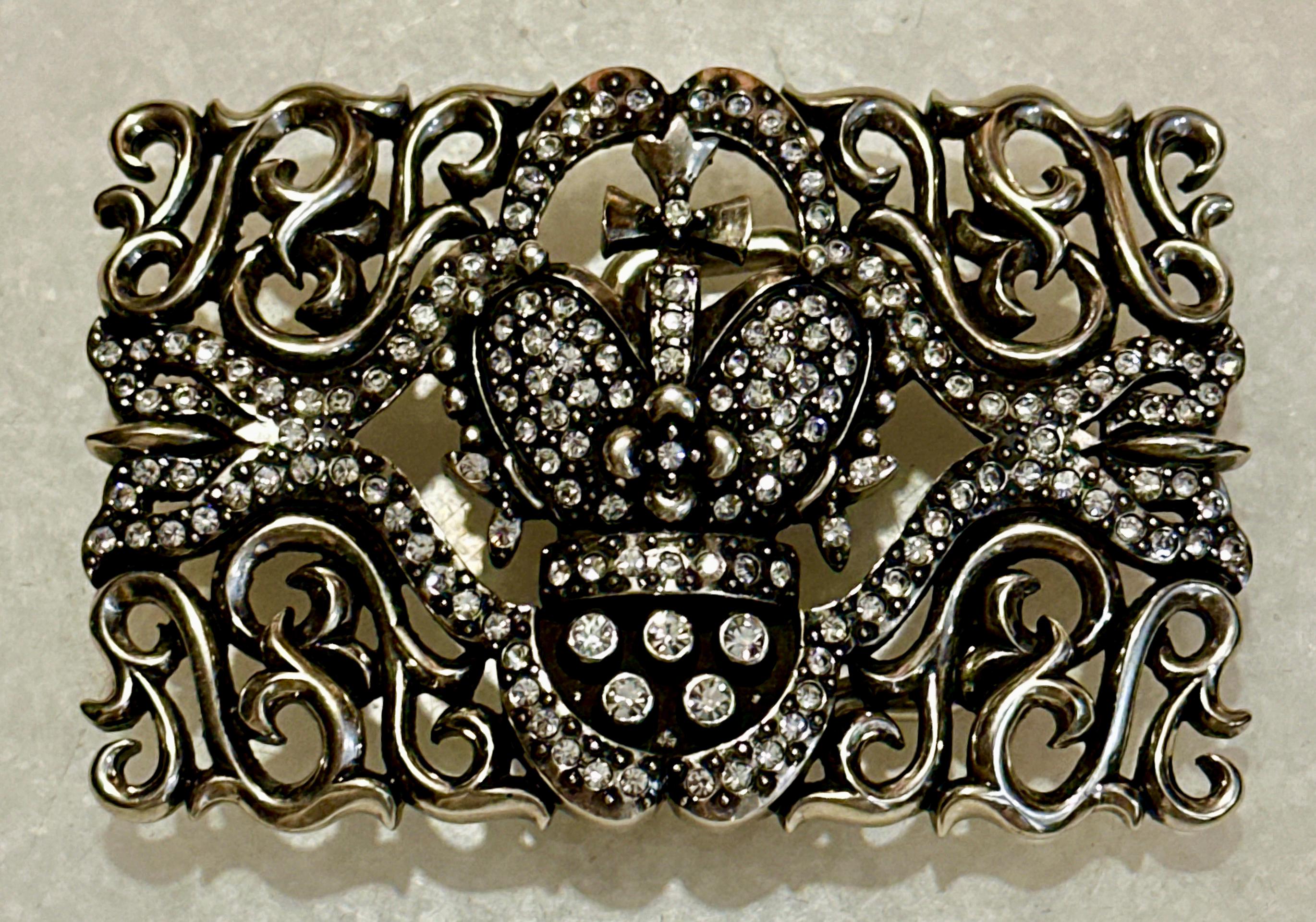 Vintage VALENTIN YUDASHKIN Belt Buckle: Large Silver 