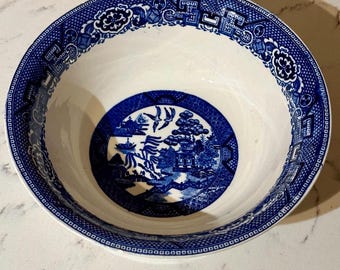 1940's Homer Laughlin J 41 N 6 Blue Willow Platter 11 1/2 X 8 1/2