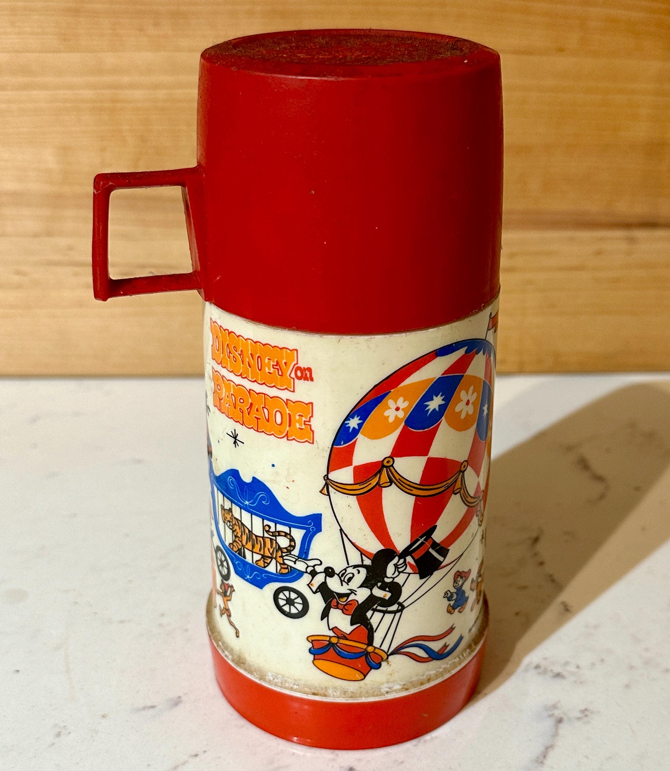 Vintage 1960s Walt Disney School Bus Metal Lunchbox W/thermos