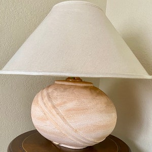 Vintage 1980s TEXTURED PLASTER LAMP - 1 Available - Natural Peach Tone - Post Modern/Boho Chic Ceramic Light Lighting Fixture