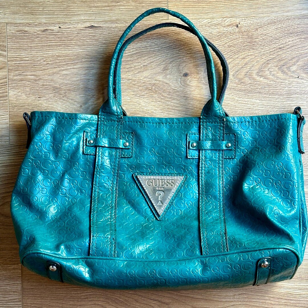 Y2K Vintage Guess Faux Crocodile Shoulder Bag / Purse