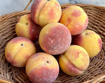 Vintage Luxury Marble Peaches: Very Realistic Italian Handcrafted Works of Art for Home Decor