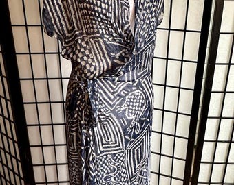 Vestido largo vintage Ralph Lauren, etiqueta morada, 100 % seda - Talla 6