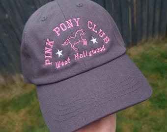 Pink Pony Club, West Hollywood, Embroidered Cap – Custom Hat & Thread Colors - Cowboy Cowgirl Spring Summer Gift