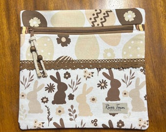 Bunnies and Easter Eggs Cross Stitch Project Bag