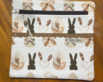 Easter Eggs and Bunny Cross Stitch Project Bag