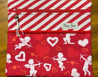 Cherubs Valentine Cross Stitch Project Bag