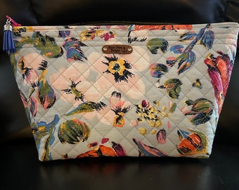 Quilted Small Floral Pouch