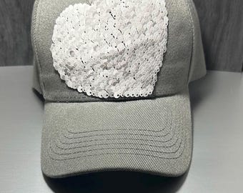 Sequins Heart Baseball Cap