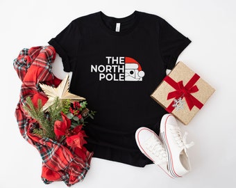 The North Pole Santa T-shirt, Gift For Christmas, The North Pole, Christmas T-shirt, North Pole Shirt, Women Christmas Shirt, 2023, Gift Tee