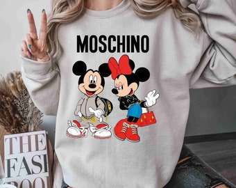 Moschino Fashion Sweatshirt Sweatshirt Moschino Fashion Trend Moschino Mickey Shirt Moschino Minnie Shirt Disney World Shirt Etsy