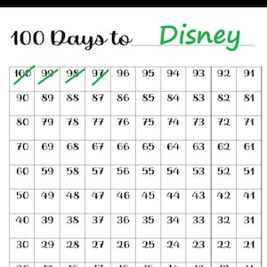 100-Tage-Countdown zum Ausdrucken | Urlaub, Kreuzfahrt, Urlaub, Hochzeit Countdown-Tracker | A4 PDF | Digitaler Download