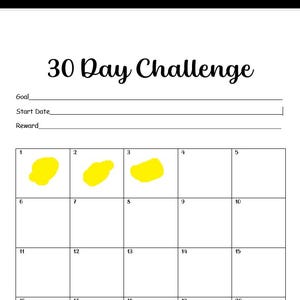 Printable 30 Day Challenge Digital Download Instant Habit Tracker A4 Goal setting