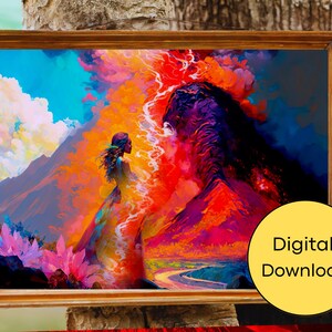 Island Rebirth: A Transformative Art Print of the Goddesses of Hawaii and the Power of Rebirth and Renewal in the Cycle of Life and Death