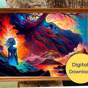 Dancing with the Spirits: A Graceful Hawaiian Art Print of A Spirit Woman