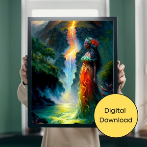 Spiritual Guardians: A Divine Hawaiian Art Print of the Sacred and Revered Island Spirit Women, Guiding and Protecting Their People