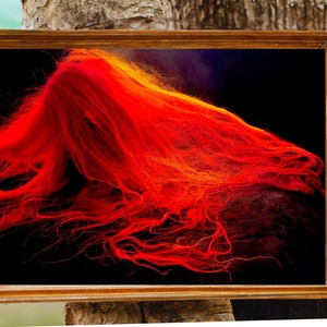 Vibrant Hawaii Art Pele's Hair Peles' Hair Art Fiery Locks of Hair Wisdom Art Lava Flow Art Being Art Fiery Woman Art Goddess Awakens Art