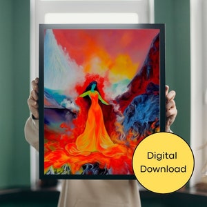 Pele&#39;s Path: A Striking Hawaiian Art Print of the Goddess of Journeys and Adventure