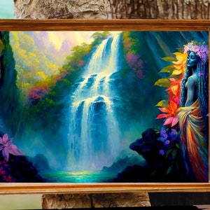 Akaka Falls Art Print Vibrant Color Art Serene Hawaiian Nature Tranquil Island Scene Wailua Falls Art Print Waterfall Art Print Hawaii Art