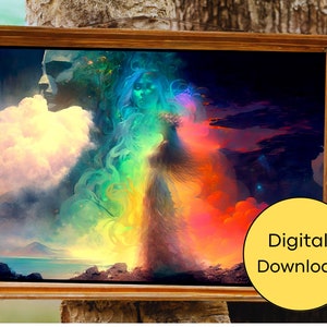 Island Wisdom: A Thought-Provoking Art Print of the Spirit of Knowledge and Enlightenment **digital**