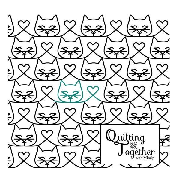 Kitty Love Digital Quilting Design for Longarm Edge to Edge Pantograph