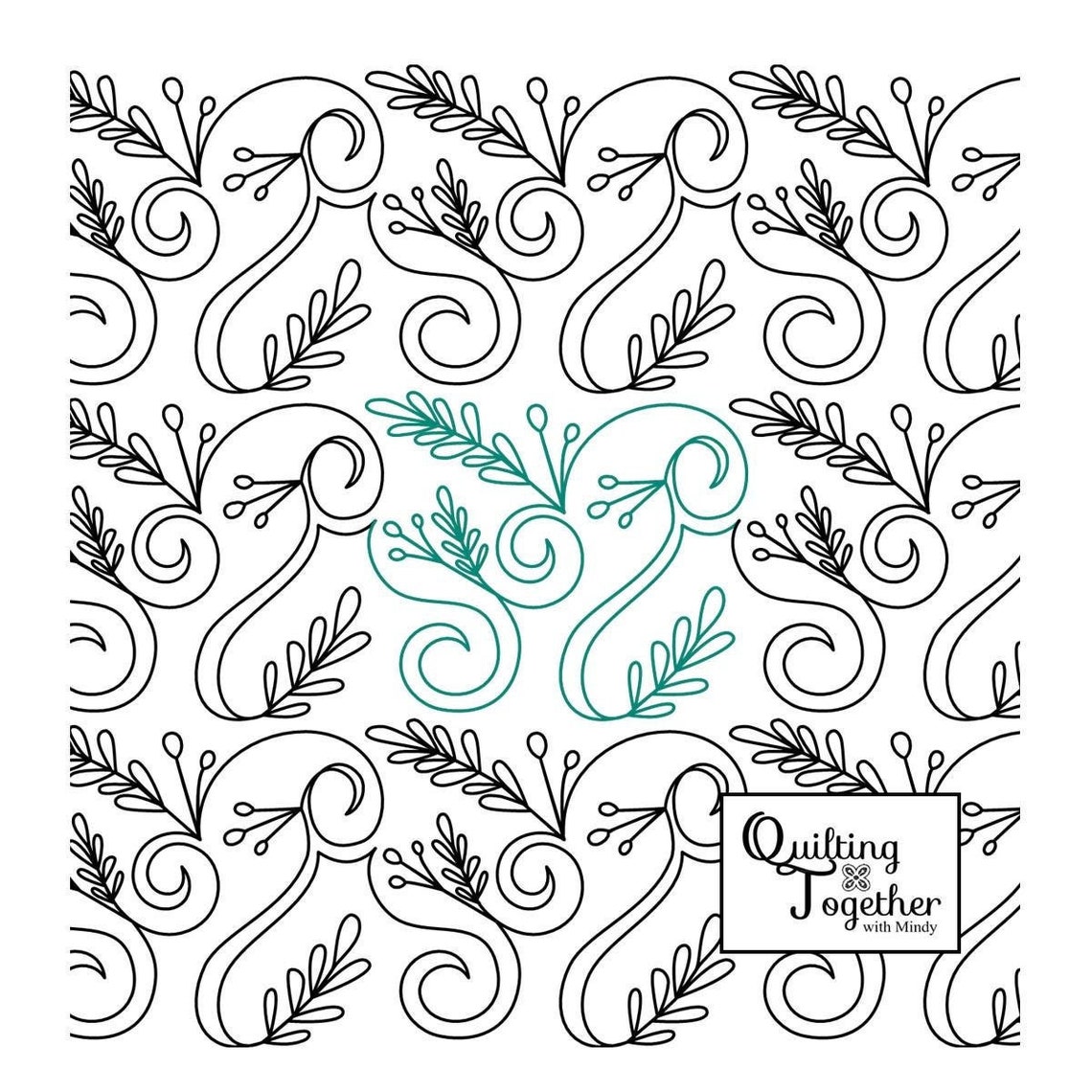 Mistletoe Swirl Panto Digital Design for Longarm Quilting Edge to Edge ...
