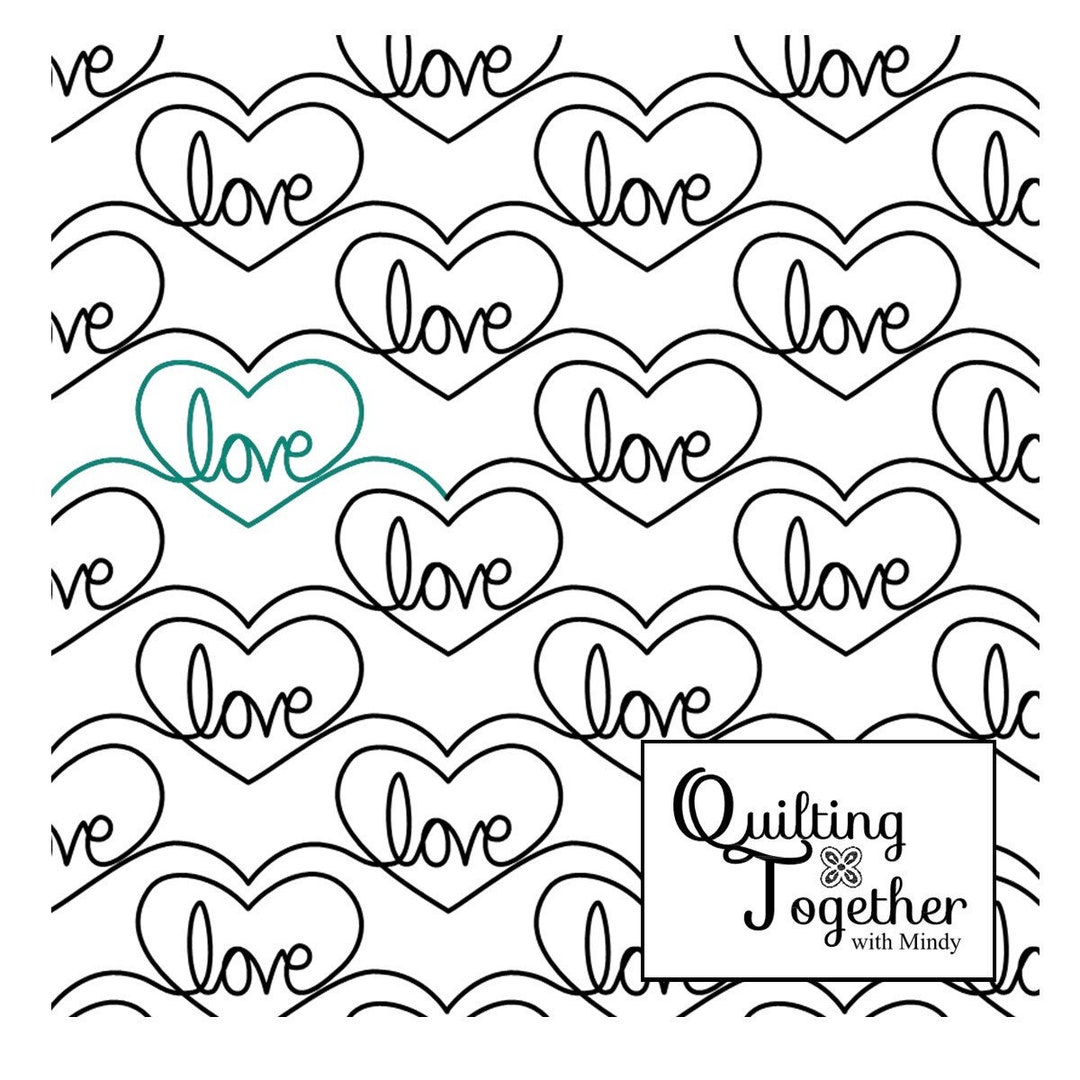 Simple Love Digital Pantograph Design for Edge to Edge Longarm Quilting ...