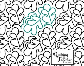 Little Oaks Panto Digital Design for Longarm Quilting Edge to Edge E2E Fall Pantograph
