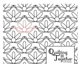 Diseño de acolchado digital Daisy Hugs Longarm para Edge to Edge y Pantograph