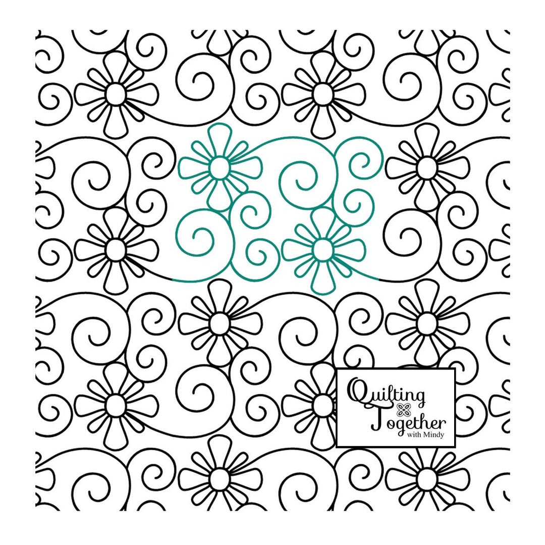 Floral Pop Swirl Panto Digital Design for Longarm Quilting Edge to Edge ...