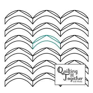 Stemmed Longarm Quilting Digital Design for Longarm Edge to Edge (E2E) and Pantograph