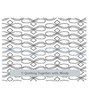 Ribbon Loops Digital Quilting Design for Longarm Edge to Edge Pantograph